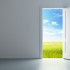 white empty room with opened door